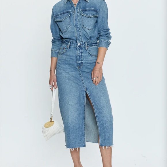 Pistola Amira Denim Dress with Front Slit - Picture 2 of 10